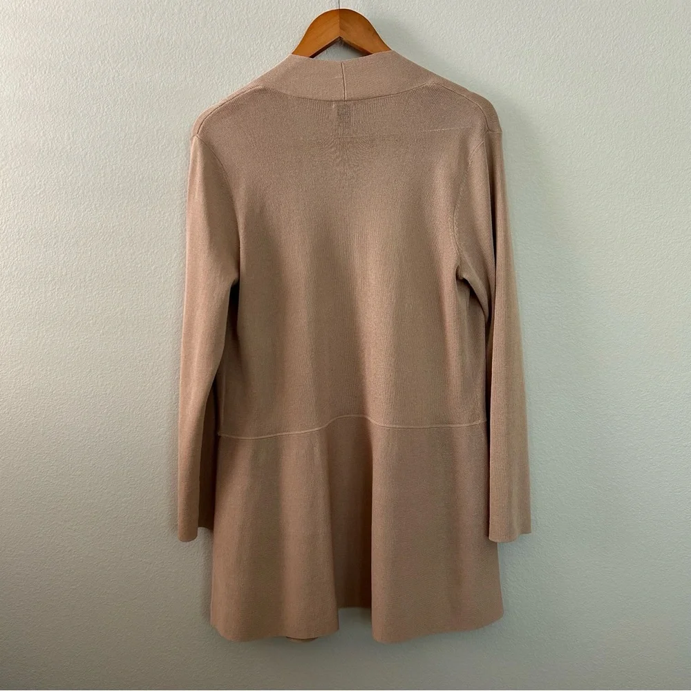Soft Cozy Winter Academic Tan Cardigan Sweater Open Front - Picture 5 of 6